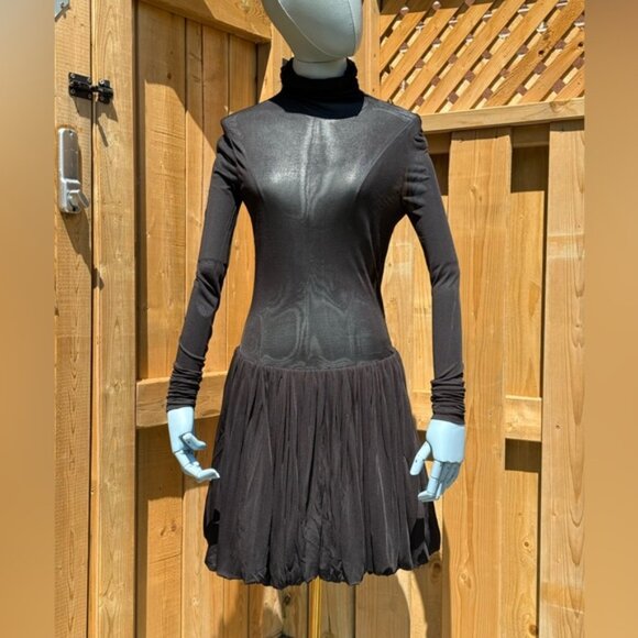 🆕 RAT & BOA 🧿 NWOT Lui Sheer Mesh Long Sleeve Mini Dress, Black - Sz XXS - Picture 2 of 14